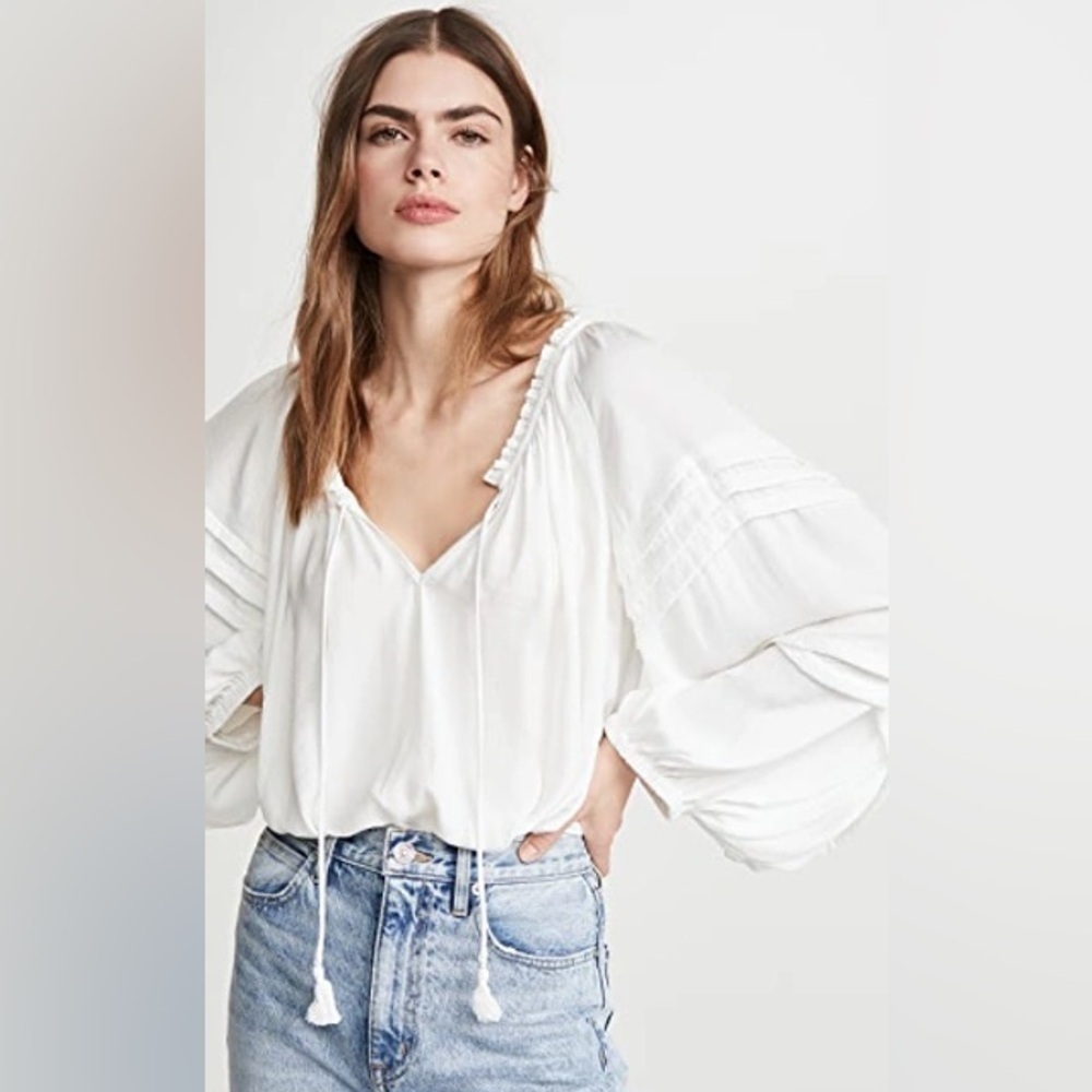 Free People - All Tucks White Matte Satin Boho Ivory Thong Bodysuit Size XS